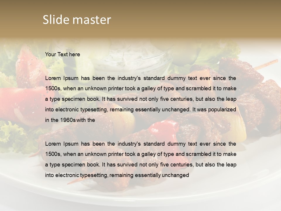 Cooked Antipasto White PowerPoint Template