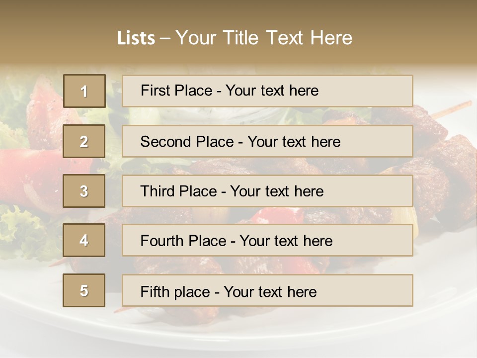 Cooked Antipasto White PowerPoint Template