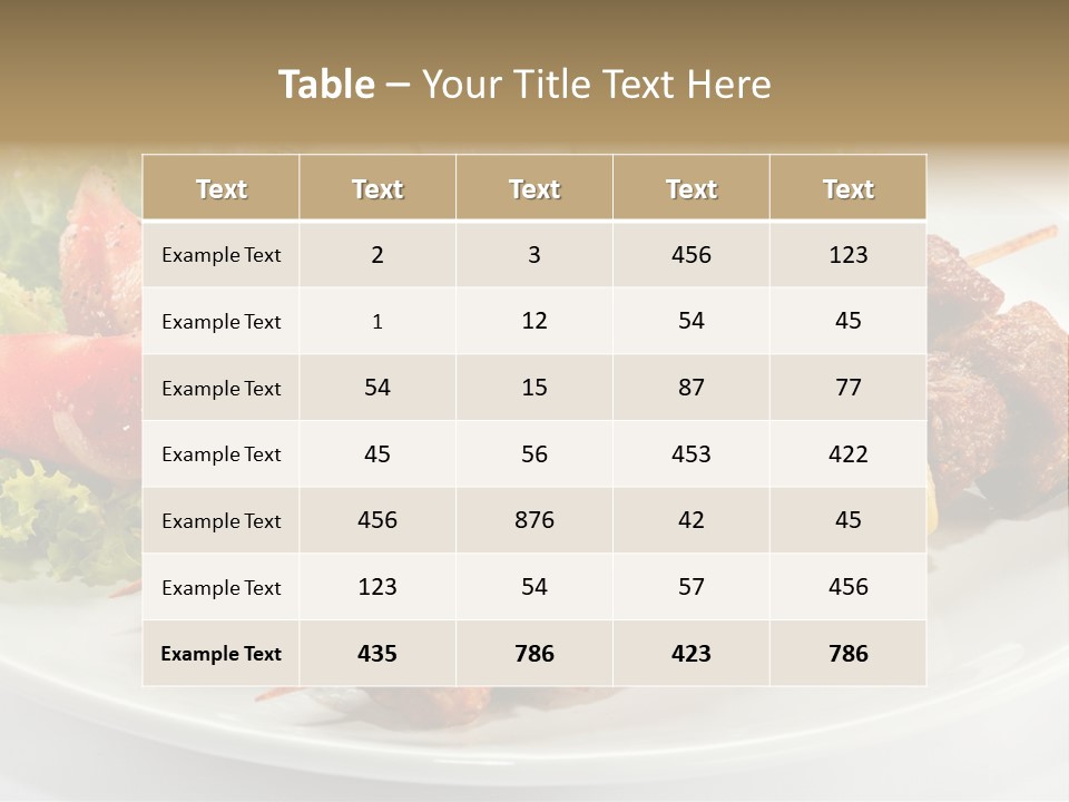 Cooked Antipasto White PowerPoint Template