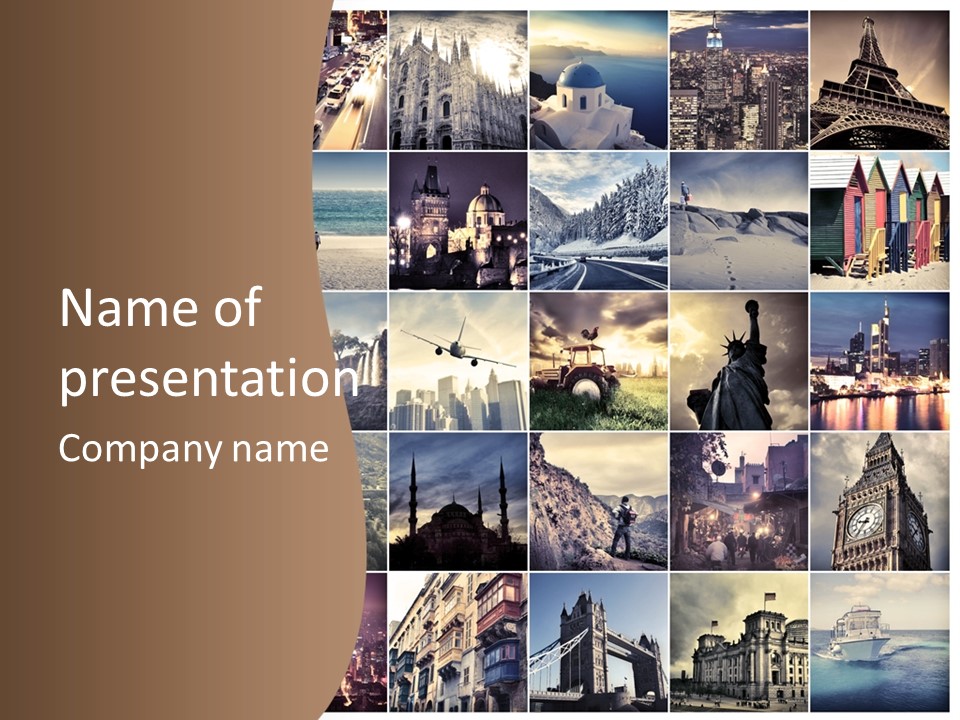 Mosaic Landmark Snow PowerPoint Template