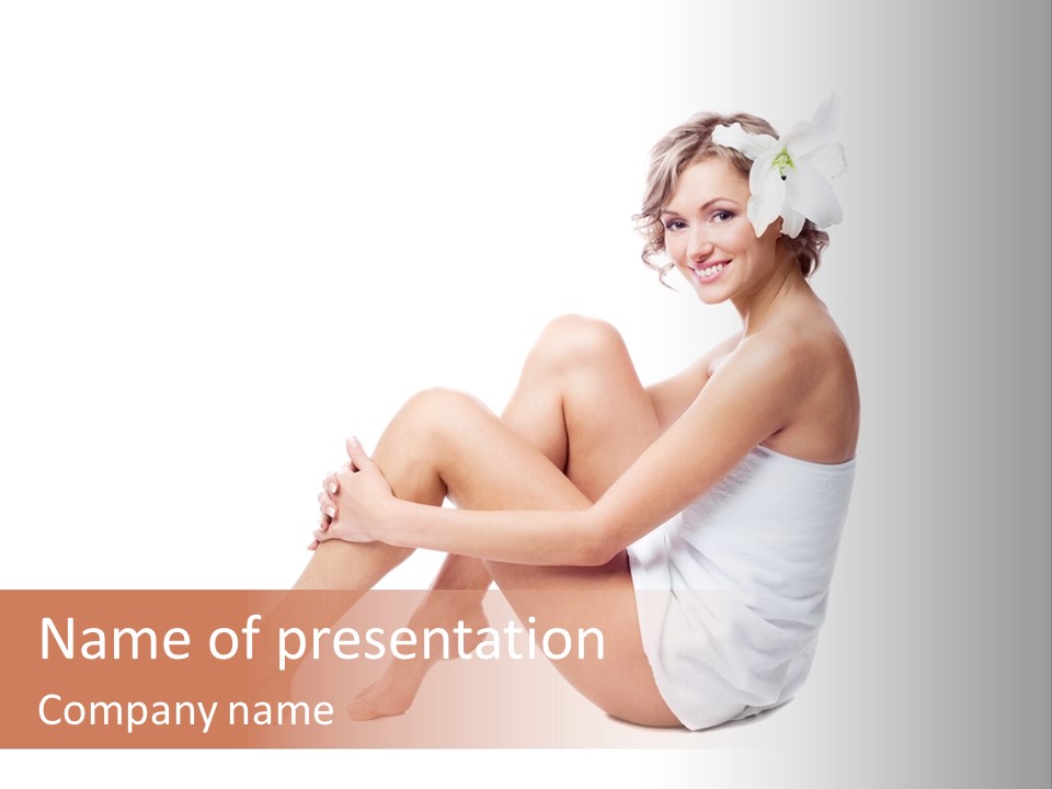 Towel Isolated Sexy PowerPoint Template