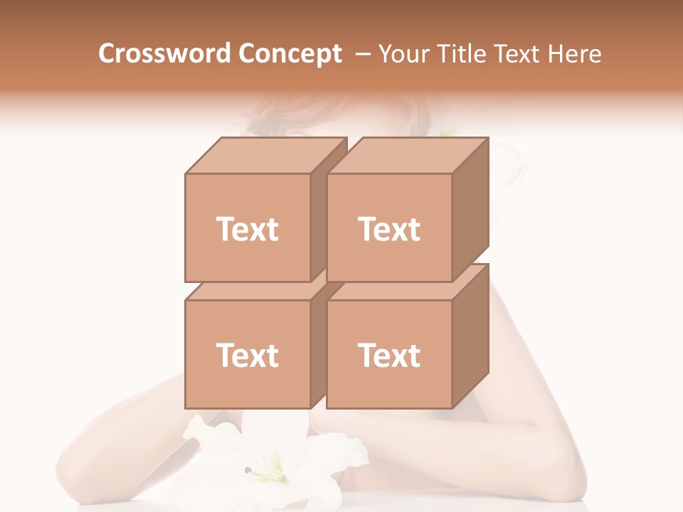 Female Happy Table PowerPoint Template