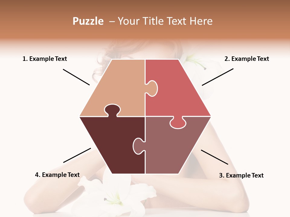 Female Happy Table PowerPoint Template