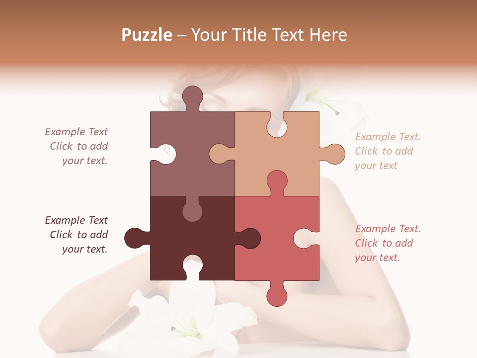 Female Happy Table PowerPoint Template