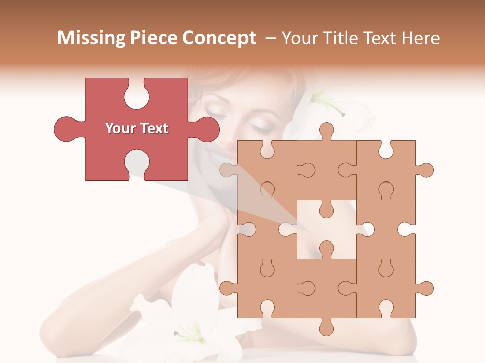 Female Happy Table PowerPoint Template