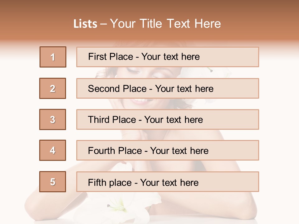 Female Happy Table PowerPoint Template
