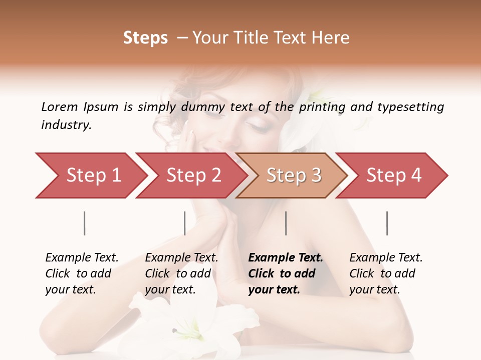 Female Happy Table PowerPoint Template
