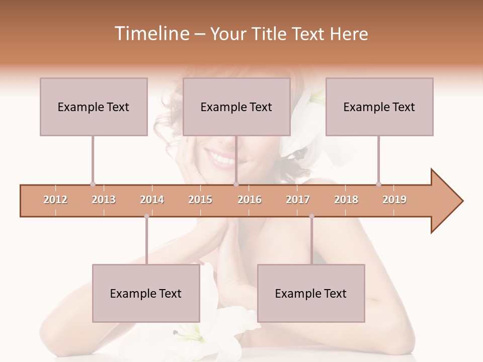 Female Happy Table PowerPoint Template