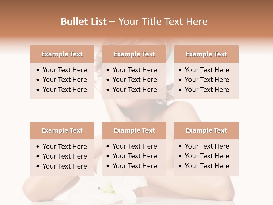 Female Happy Table PowerPoint Template