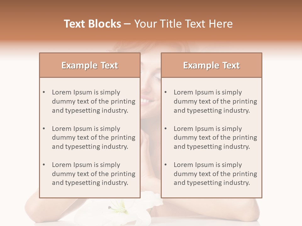 Female Happy Table PowerPoint Template