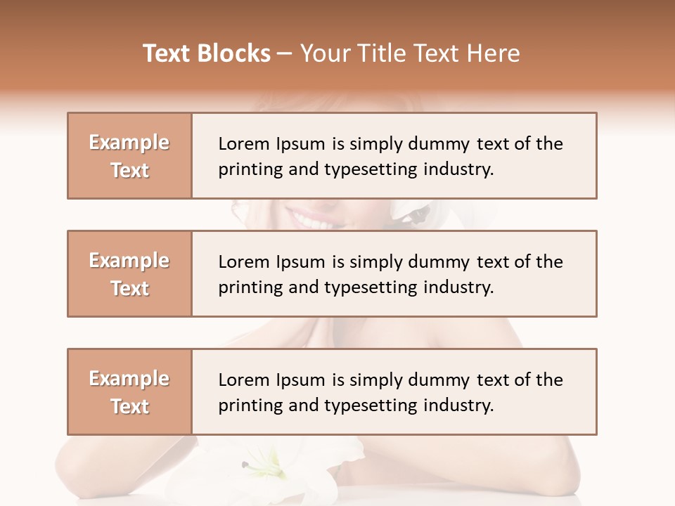 Female Happy Table PowerPoint Template