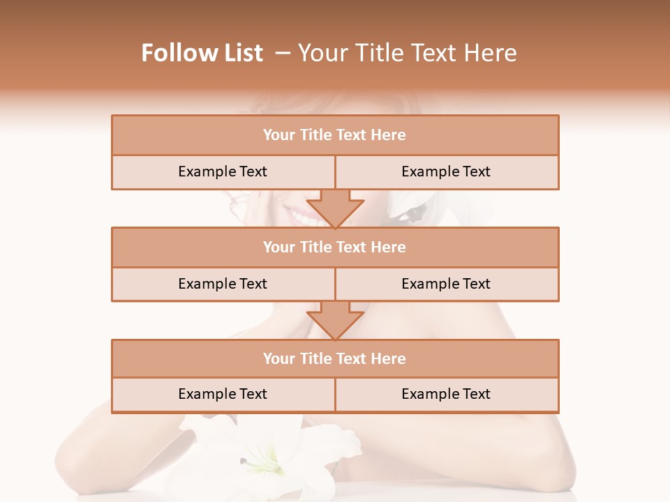 Female Happy Table PowerPoint Template