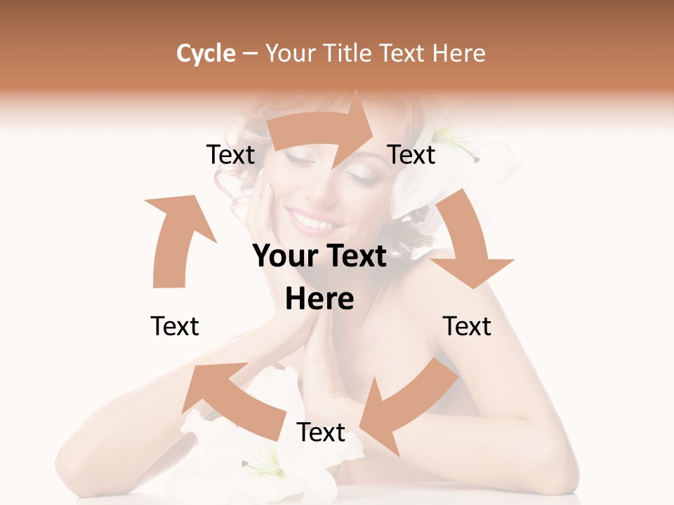Female Happy Table PowerPoint Template