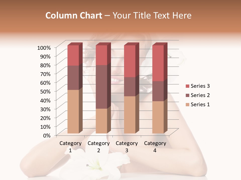 Female Happy Table PowerPoint Template