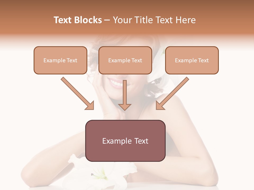 Female Happy Table PowerPoint Template