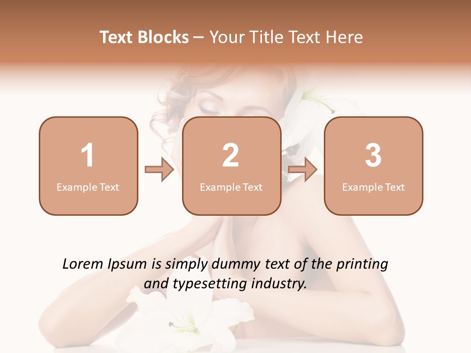 Female Happy Table PowerPoint Template