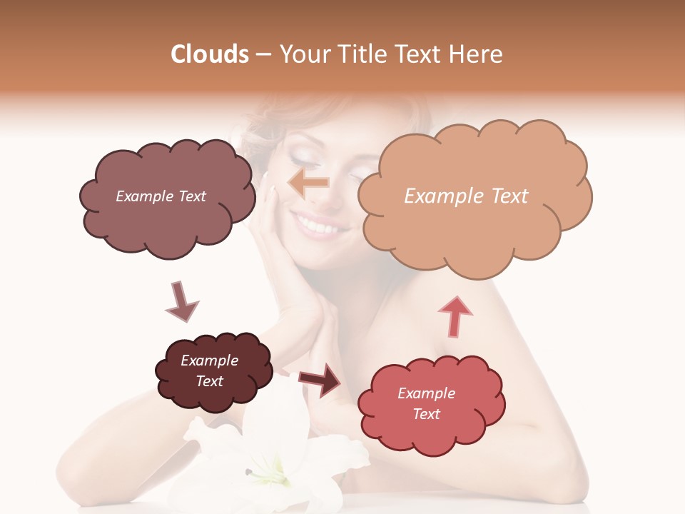 Female Happy Table PowerPoint Template