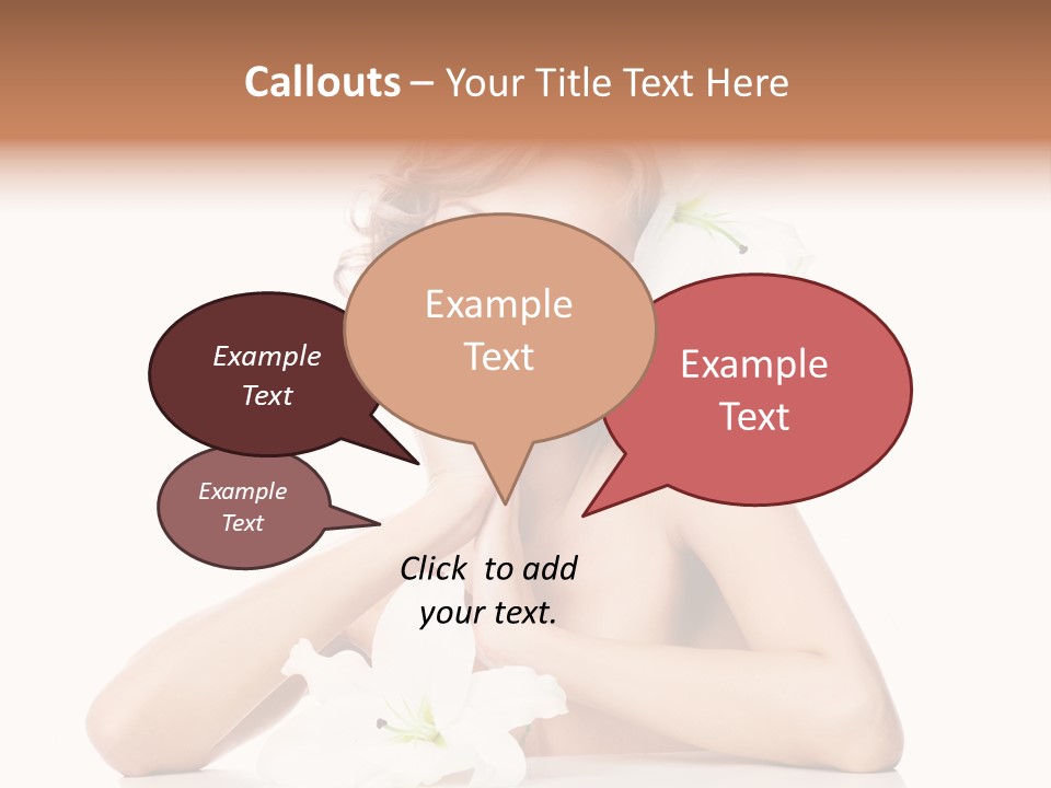 Female Happy Table PowerPoint Template