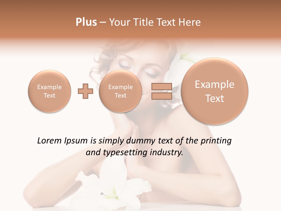 Female Happy Table PowerPoint Template