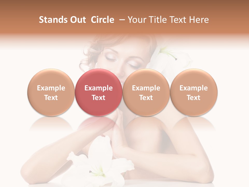 Female Happy Table PowerPoint Template