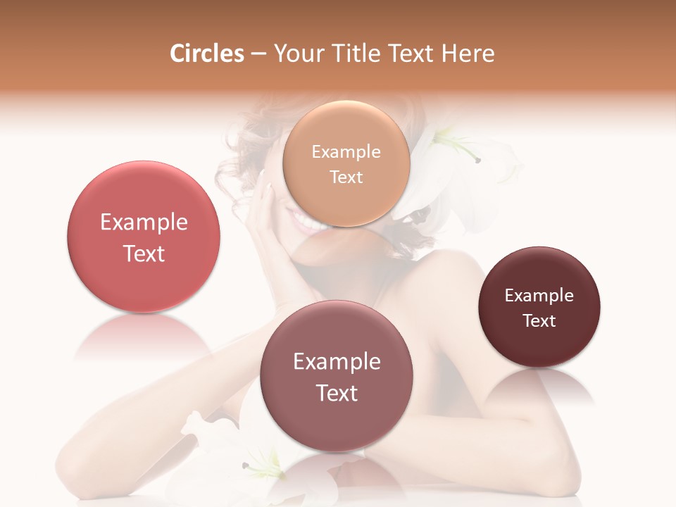 Female Happy Table PowerPoint Template