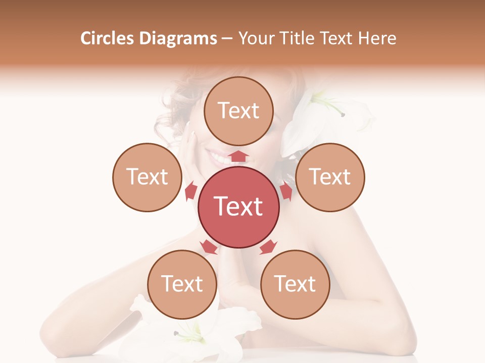 Female Happy Table PowerPoint Template