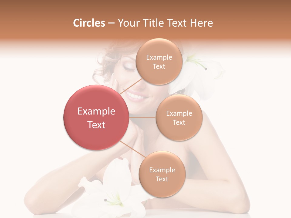 Female Happy Table PowerPoint Template