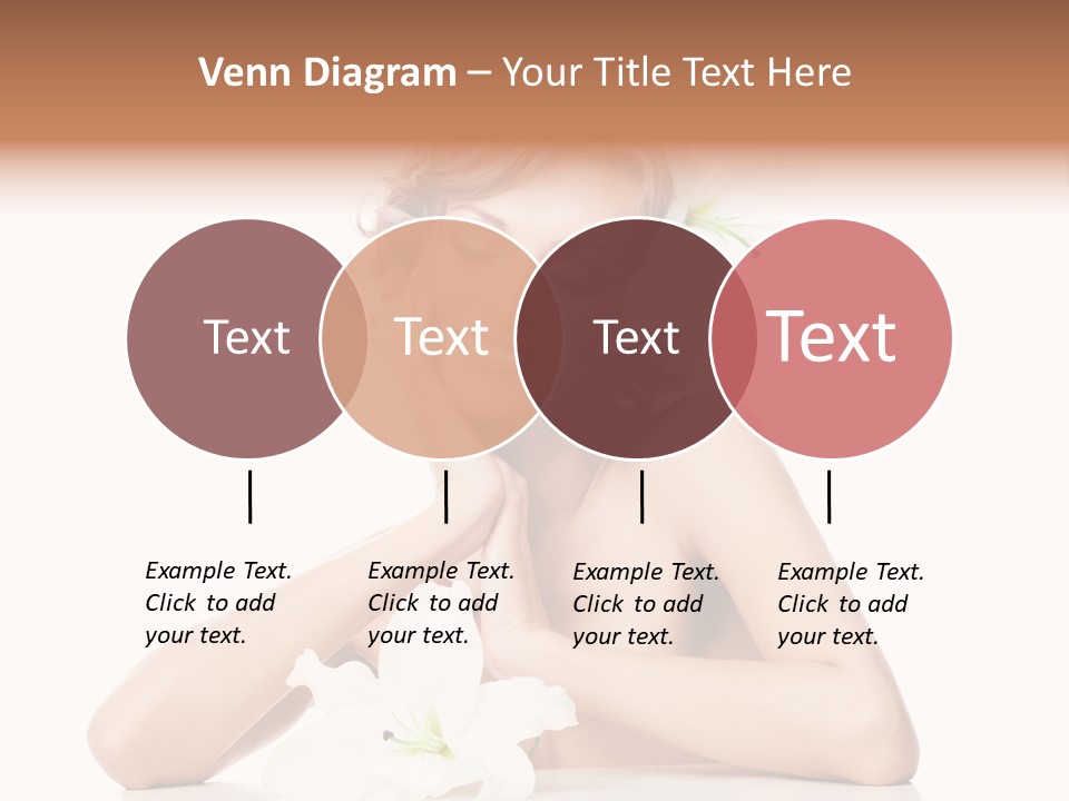 Female Happy Table PowerPoint Template