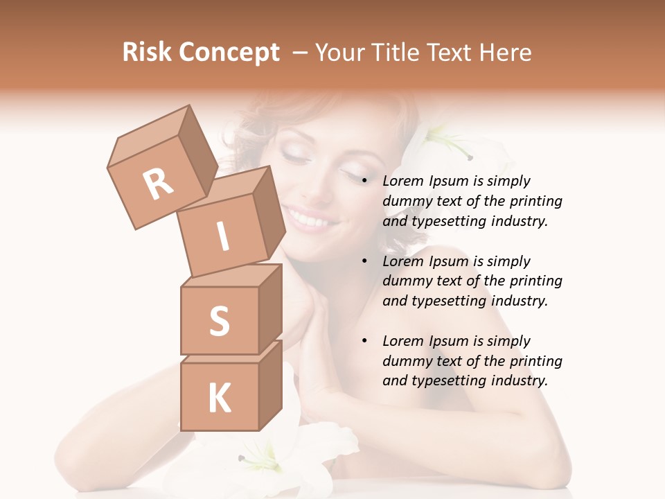 Female Happy Table PowerPoint Template