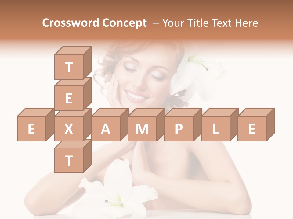 Female Happy Table PowerPoint Template