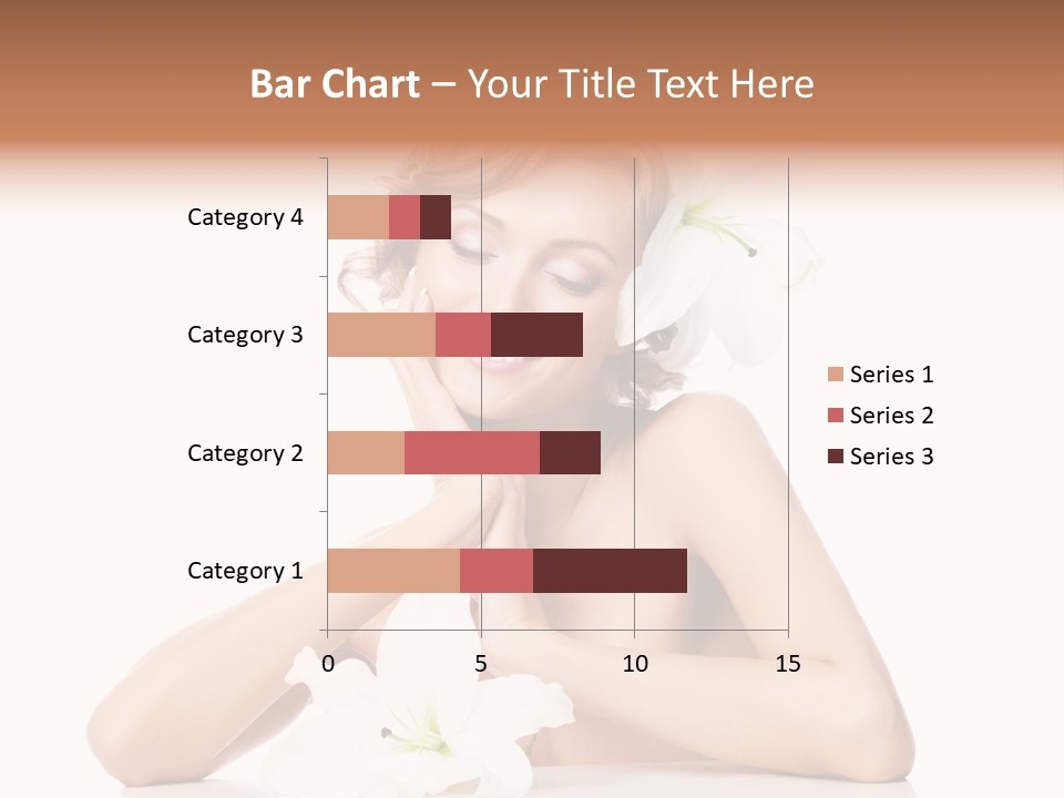 Female Happy Table PowerPoint Template