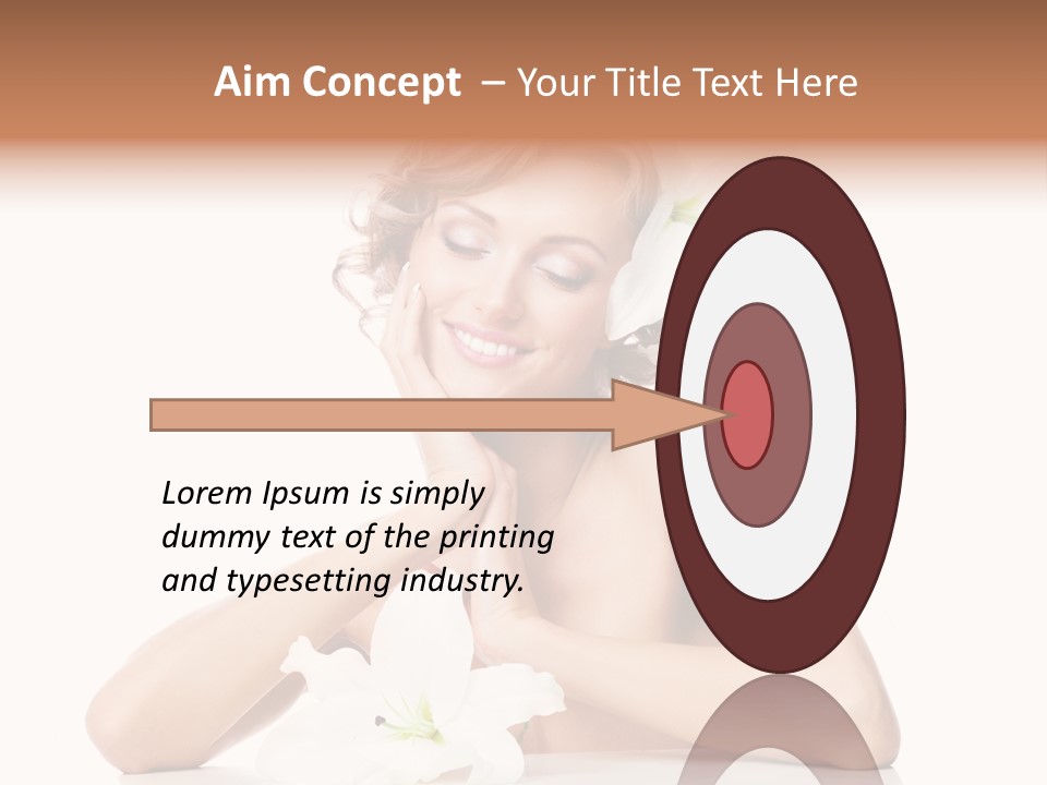 Female Happy Table PowerPoint Template