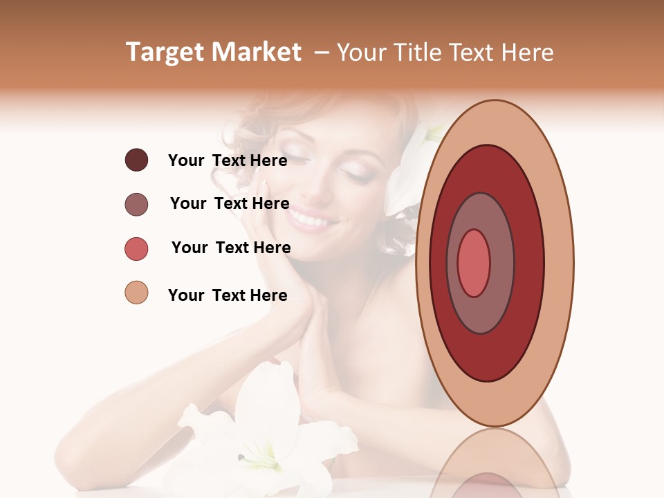 Female Happy Table PowerPoint Template