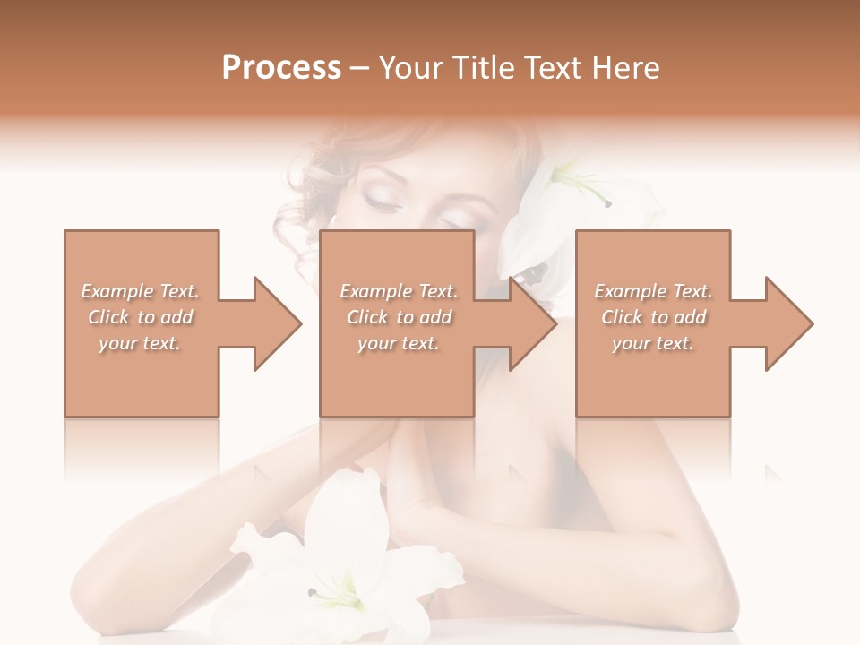 Female Happy Table PowerPoint Template