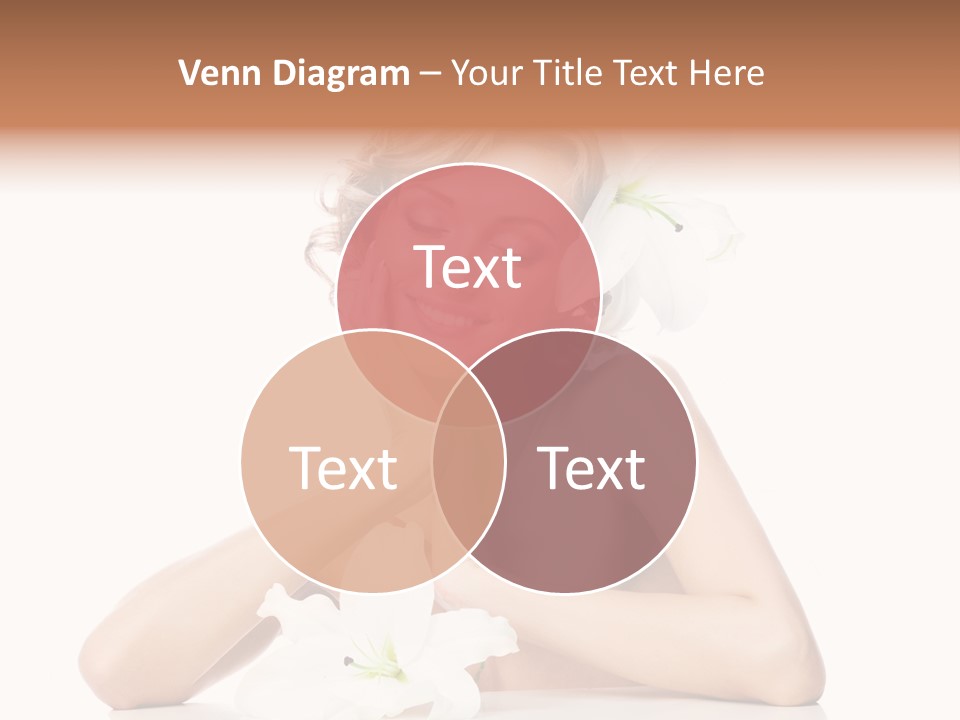 Female Happy Table PowerPoint Template