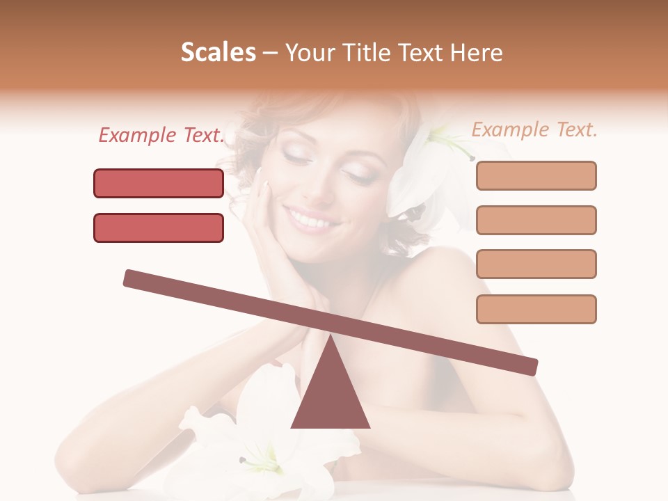 Female Happy Table PowerPoint Template