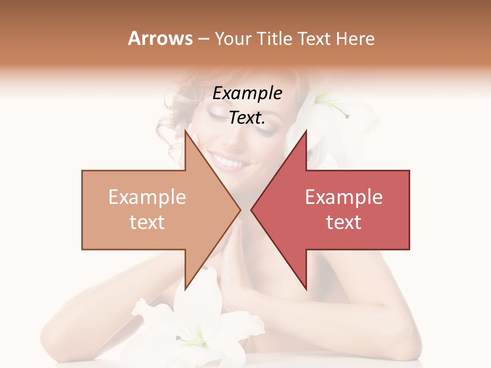 Female Happy Table PowerPoint Template