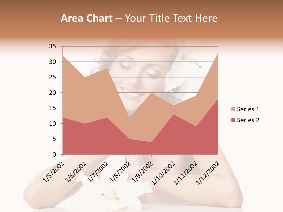 Female Happy Table PowerPoint Template