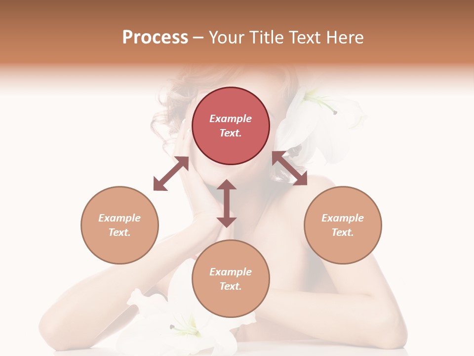 Female Happy Table PowerPoint Template