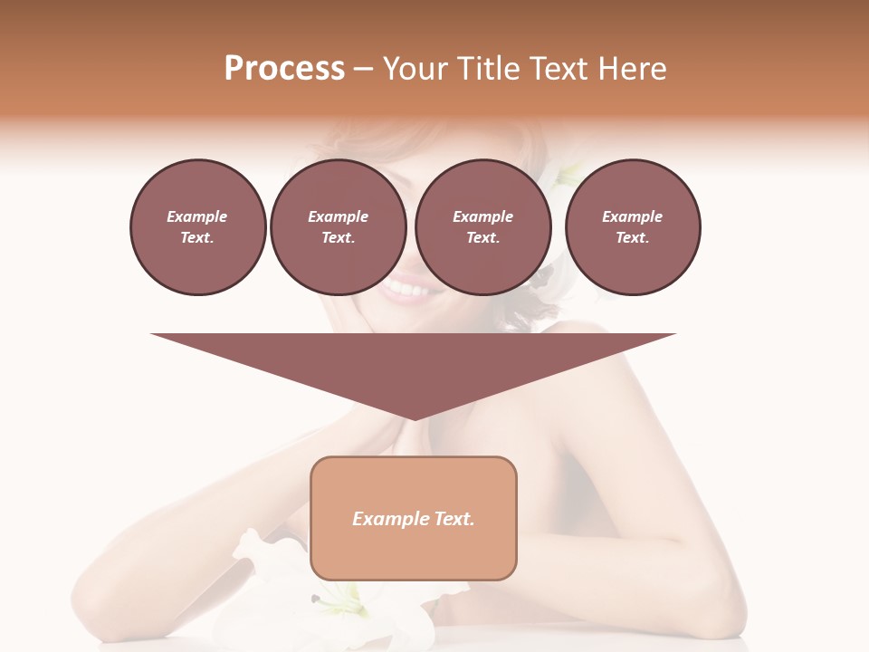 Female Happy Table PowerPoint Template