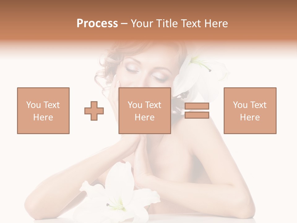 Female Happy Table PowerPoint Template