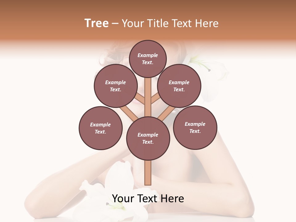 Female Happy Table PowerPoint Template