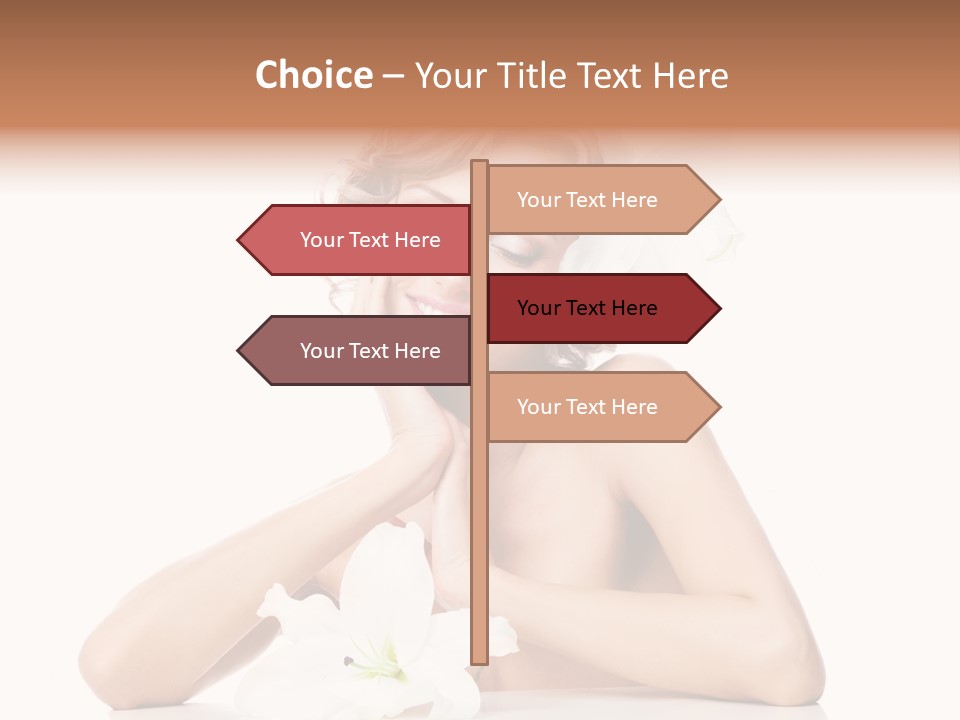 Female Happy Table PowerPoint Template