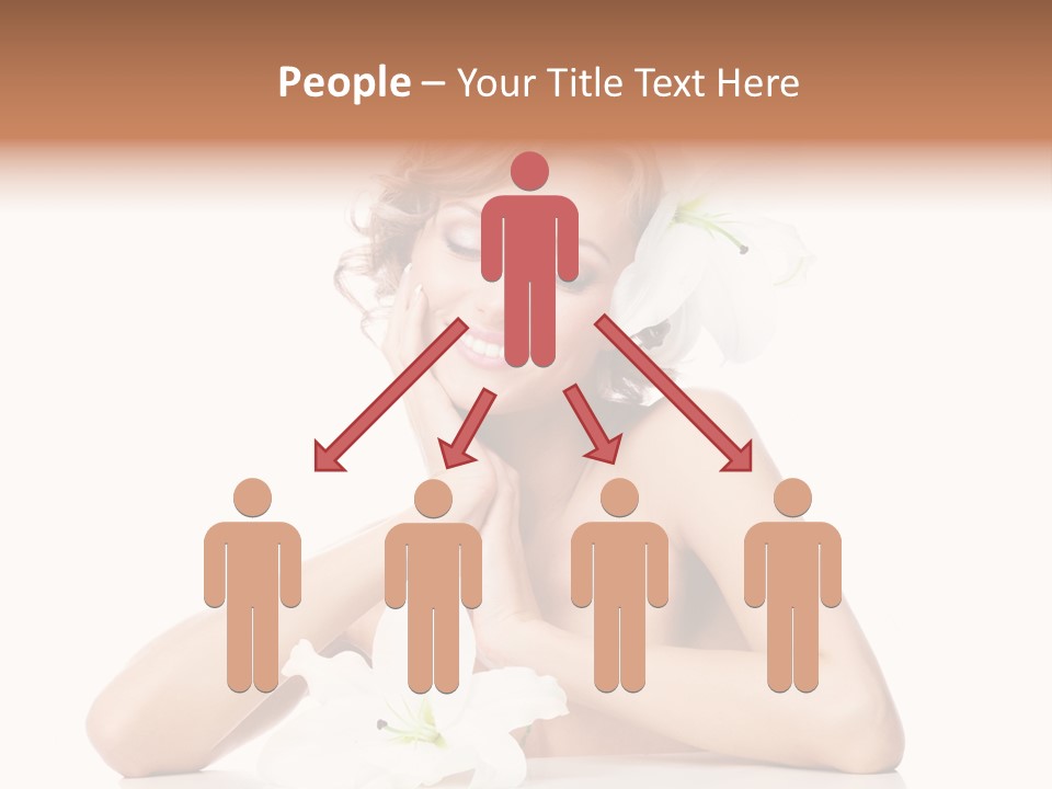 Female Happy Table PowerPoint Template