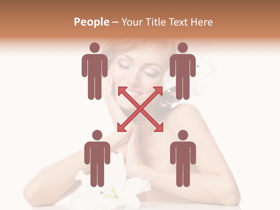 Female Happy Table PowerPoint Template