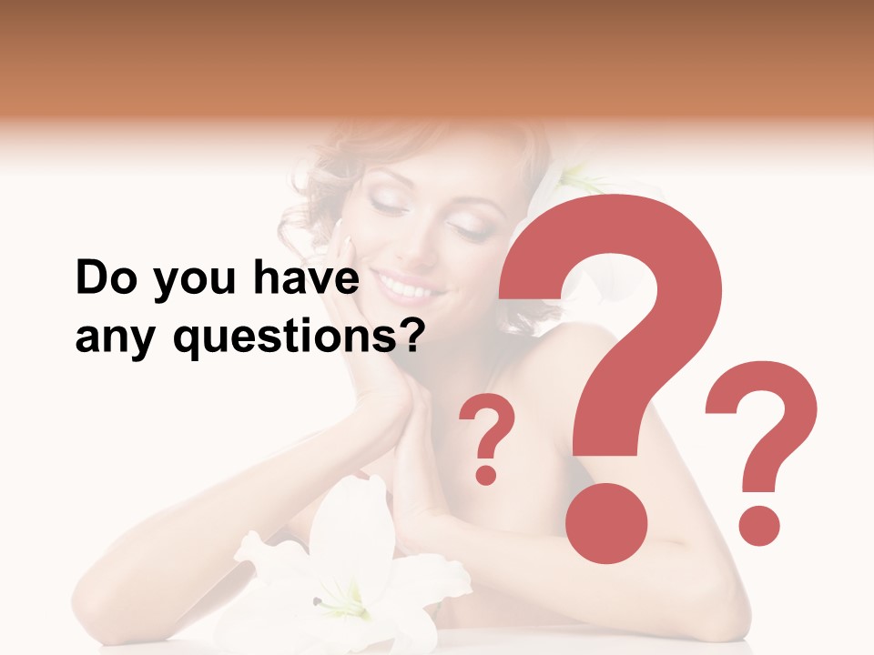 Female Happy Table PowerPoint Template