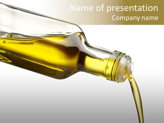 Pouring Olive Oil Isolated PowerPoint Template