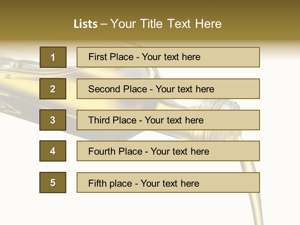 Pouring Olive Oil Isolated PowerPoint Template