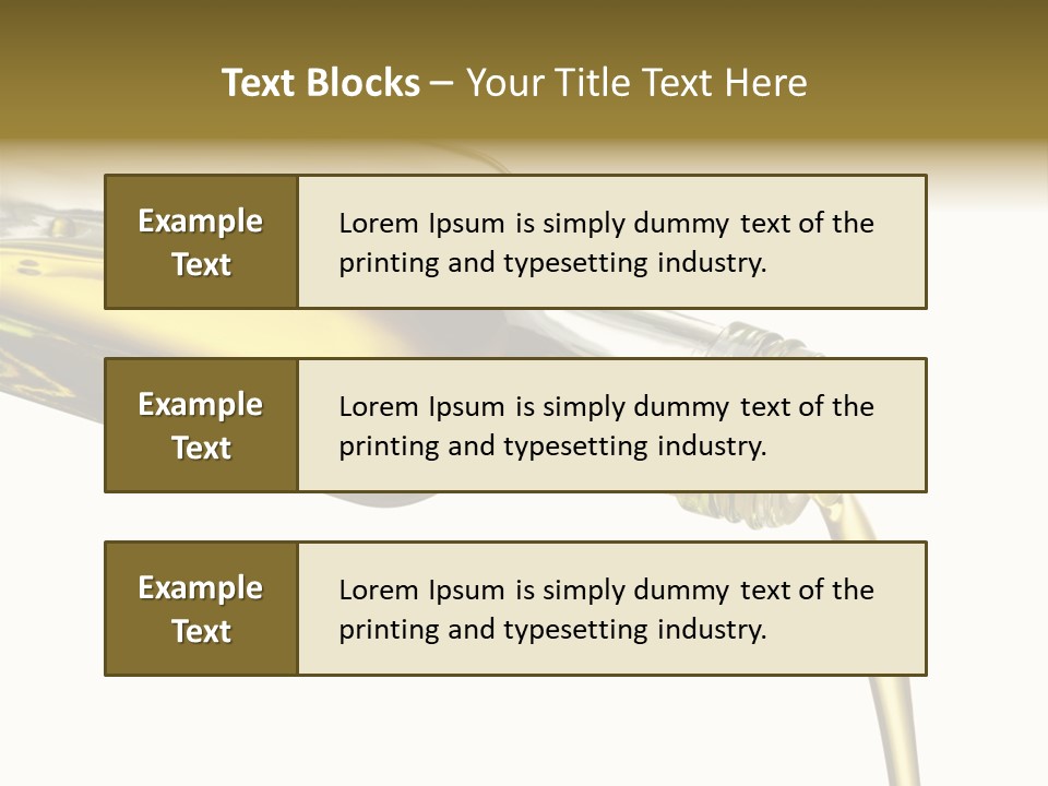 Pouring Olive Oil Isolated PowerPoint Template