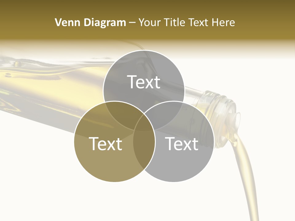 Pouring Olive Oil Isolated PowerPoint Template